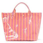 Pink & Orange Striped Tote Bag