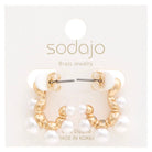 Pearl Bead Gold Dipped Earrings