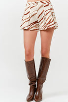 Tiger Print Pleated Shorts