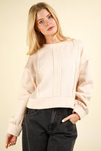 Load image into Gallery viewer, Beige Cable Contrast Knit Top
