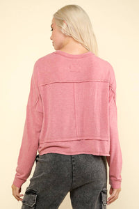 Oversized Pink Knit Top