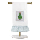 White towel with Christmas Topiary Ruffle design