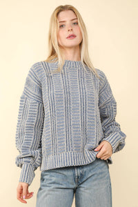 Denim Blue Cozy Knit Top