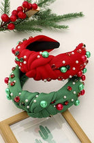 Red & green Christmas Pearl/Rhinestone Headband