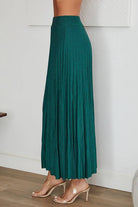 Green Shimmer Maxi Skirt