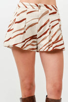 Tiger Print Pleated Shorts