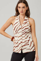 Tiger Print Halter Vest