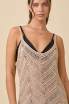 Mocha Crochet Fringe Cover-Up
