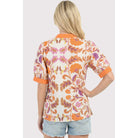 Orange & Purple Puff Sleeve Blouse