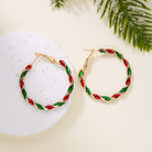 Christmas green & red spiral hoops.