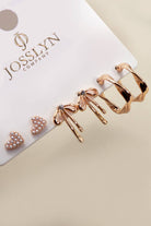 Gold Heart/Bow/Twisted Hoop Earrings