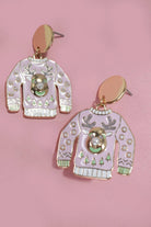 Pink Christmas Sweater Earrings