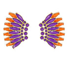 Winged Clemson Gameday Purple & Orange Earrings