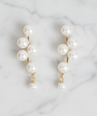 Pearl Cluster Drop Earrings
