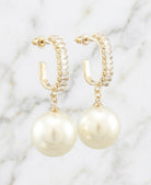 18 mm Pearl & Crystal Earrings