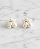 Pearl Cluster Stud Earrings