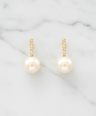 Gold & Pearl Rhinestone Drop Earrings