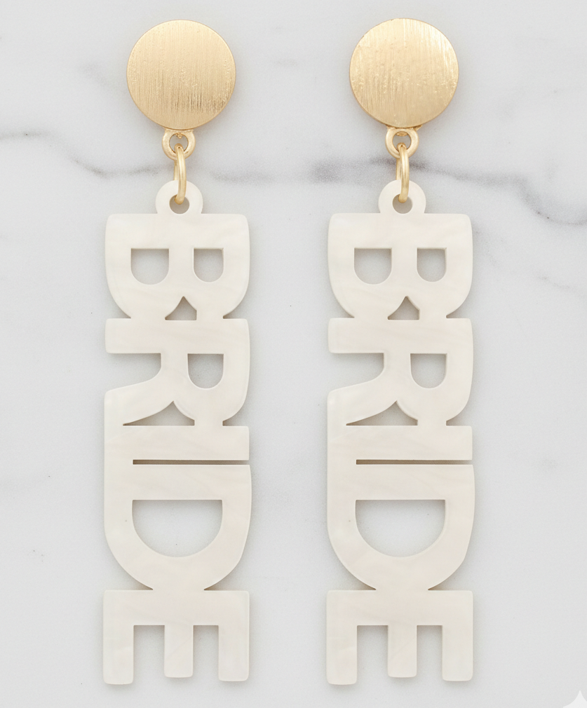 Bride Acrylic Earrings