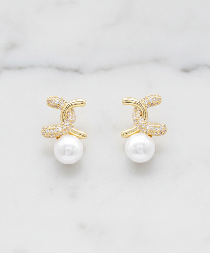 Gold-tone Interlocking Knot Earrings