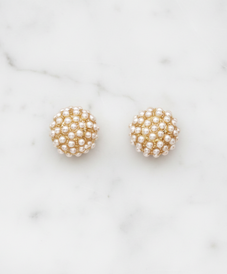Pearl Pavé Orb Studs