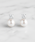 Crystal & Pearl Solitaire Studs