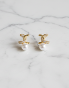 Gold & Pearl Twist Studs