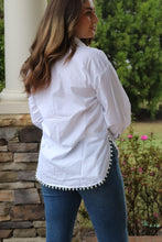 Load image into Gallery viewer, White blouse Pearl Accents
