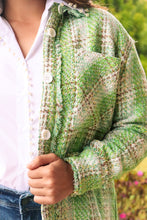 Load image into Gallery viewer, Soft Green Tweed Button Jacket
