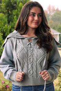 Gray Sweater/Sweatshirt Combo sailor hood