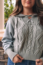 Load image into Gallery viewer, Gray Sweater/Sweatshirt Combo sailor hood
