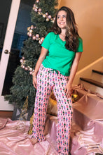 Load image into Gallery viewer, Pink nutcracker pajamas matching v-neck green tee
