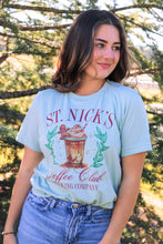 Load image into Gallery viewer, Sage Green St. Nick&#39;s Coffee Club Tee
