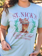 Load image into Gallery viewer, Sage Green St. Nick&#39;s Coffee Club Tee
