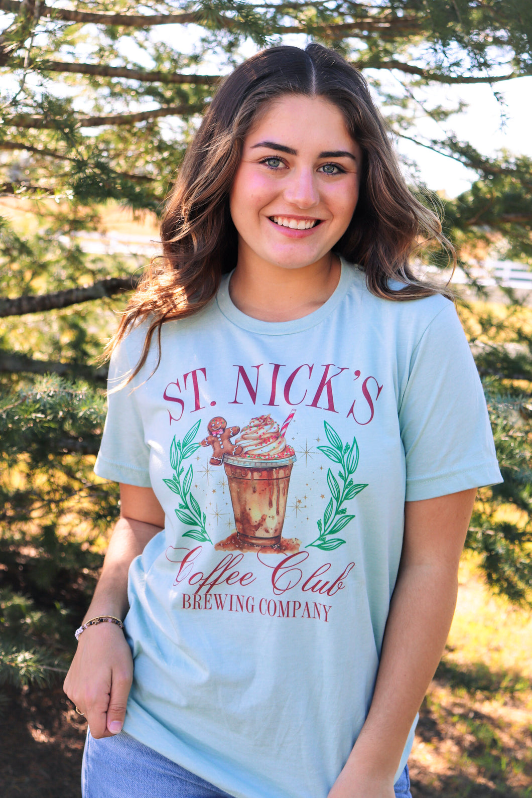 Sage Green St. Nick's Coffee Club Tee