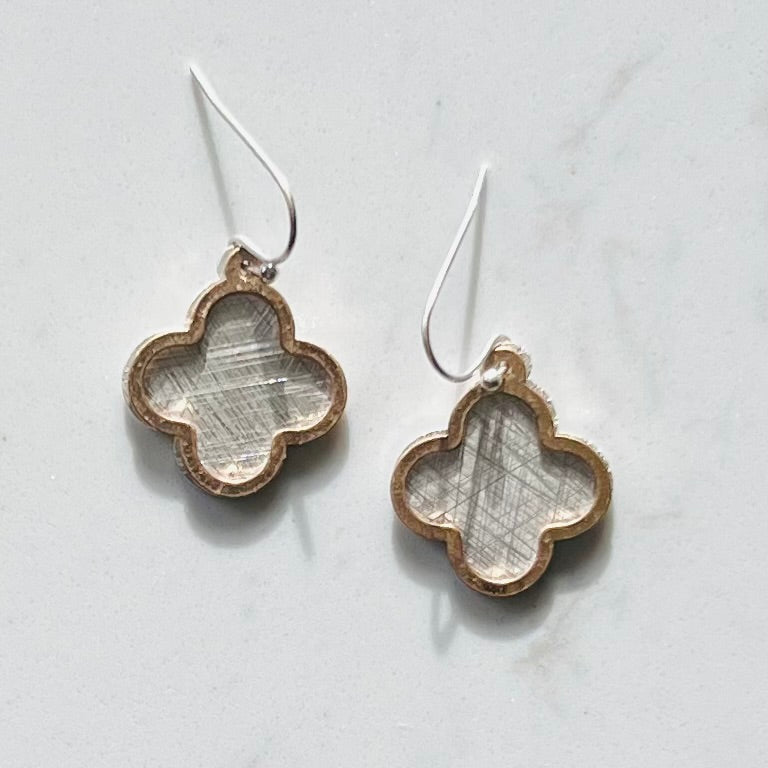 Two-Tone Quatrefoil Earrings