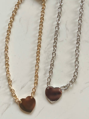 Brass Heart Pendant Necklaces