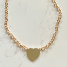 Gold Brass Heart Pendant Necklace
