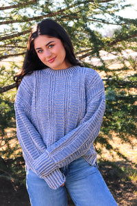 Denim Blue Cozy Knit Sweater