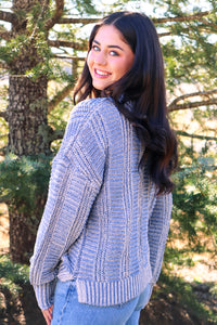 Denim Blue Cozy Knit Sweater