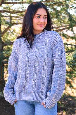 Denim Blue Cozy Knit Sweater