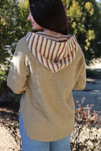 Load image into Gallery viewer, Sage Hoodie Contrast ivory &amp; brown design on the hood
