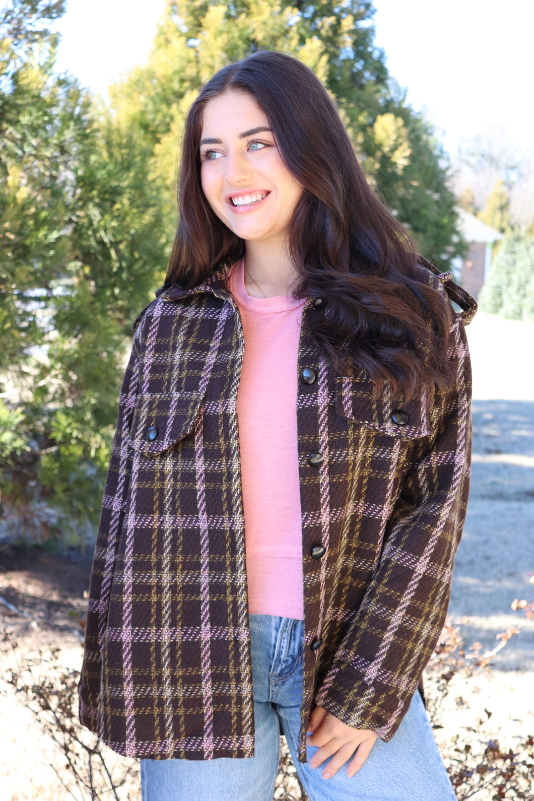 Brown Plaid Shacket