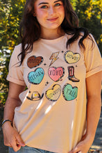 Load image into Gallery viewer, cream colored tee cowgirl Valentines graphic
