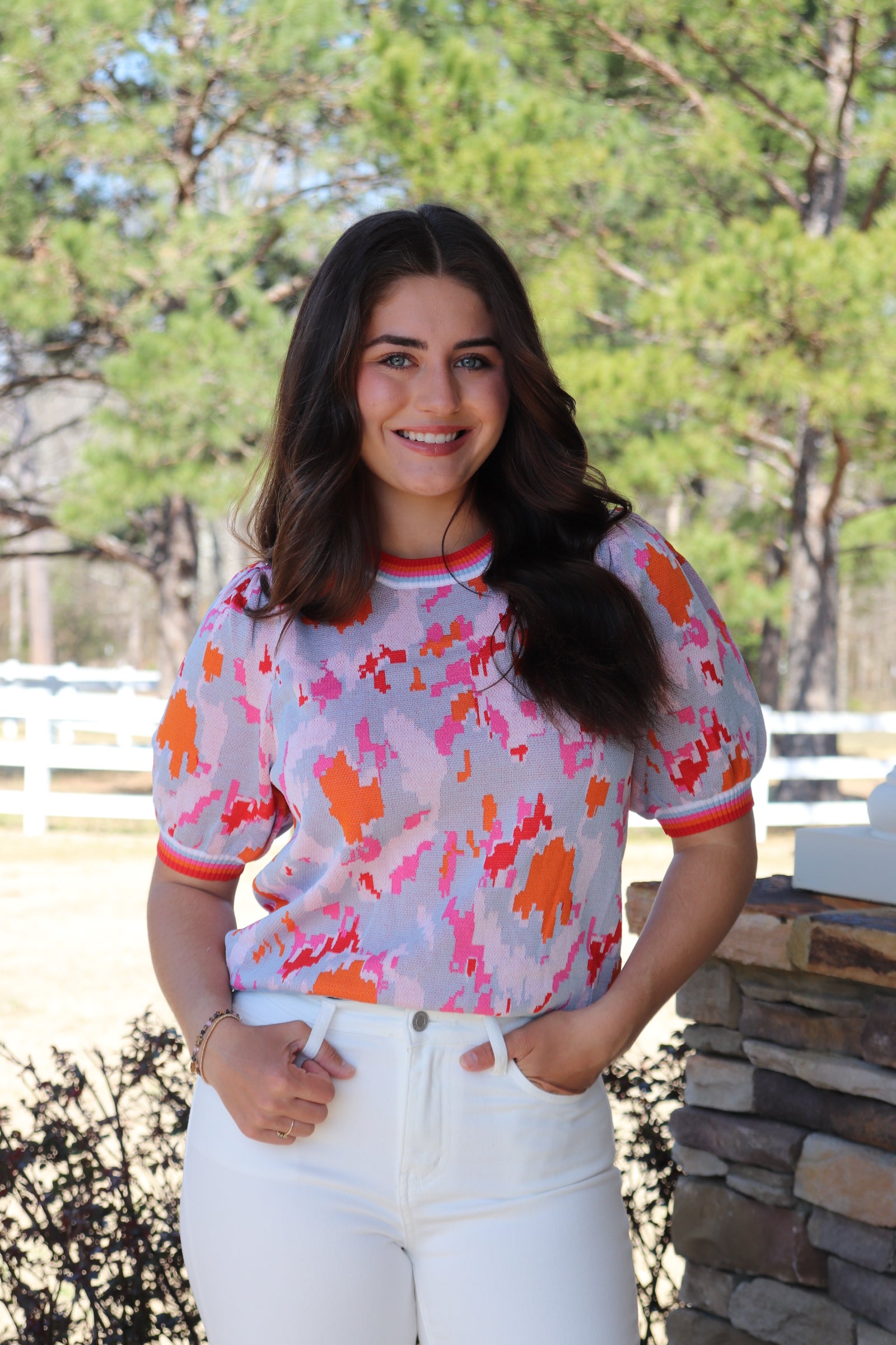 Powder Blue Multi Knit Top