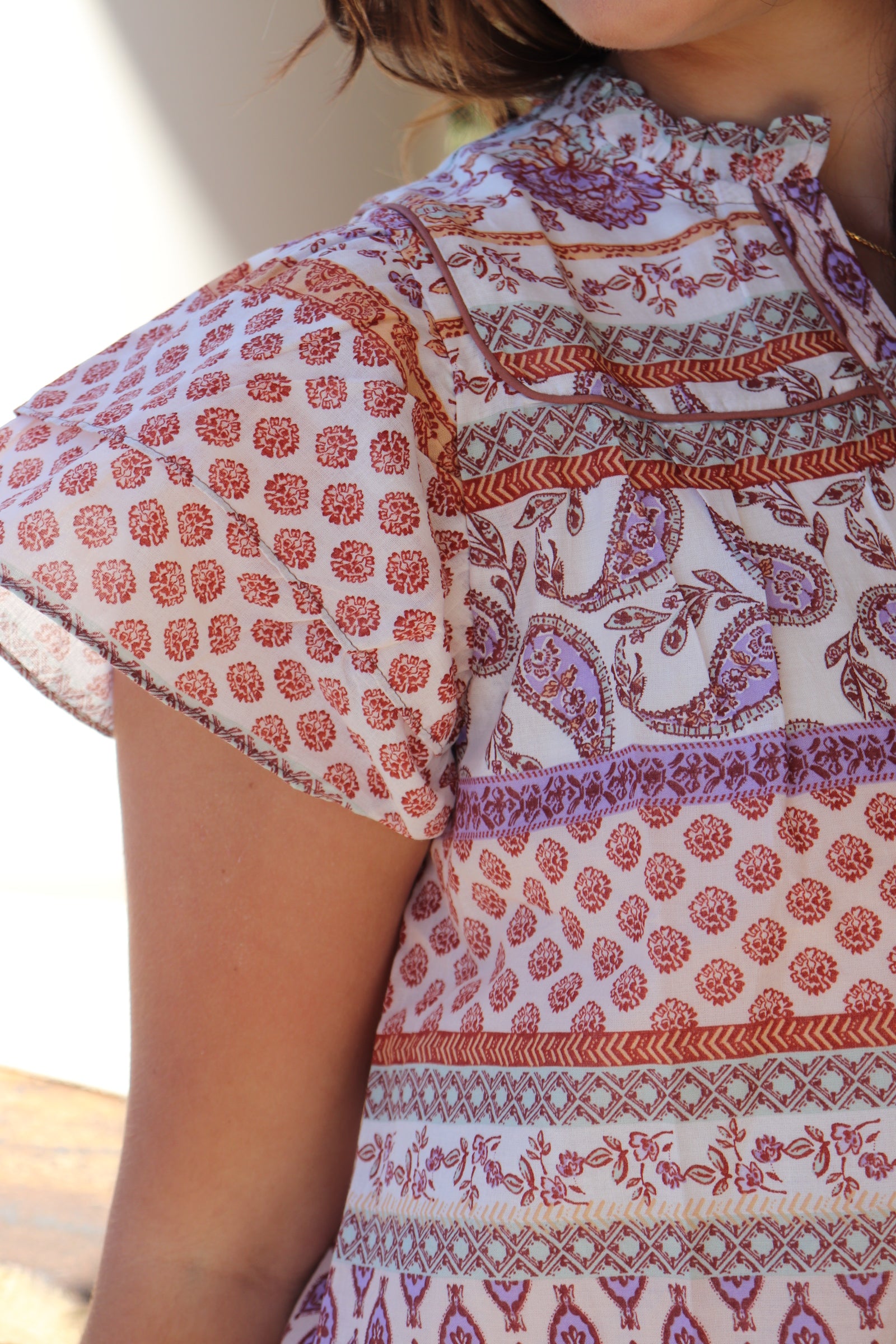 Orange & Purple Paisley Top