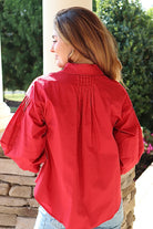 Garnet Pleated Button Down Shirt