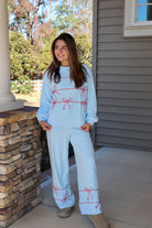 Blue Lounge set with candy cane twist rope designs