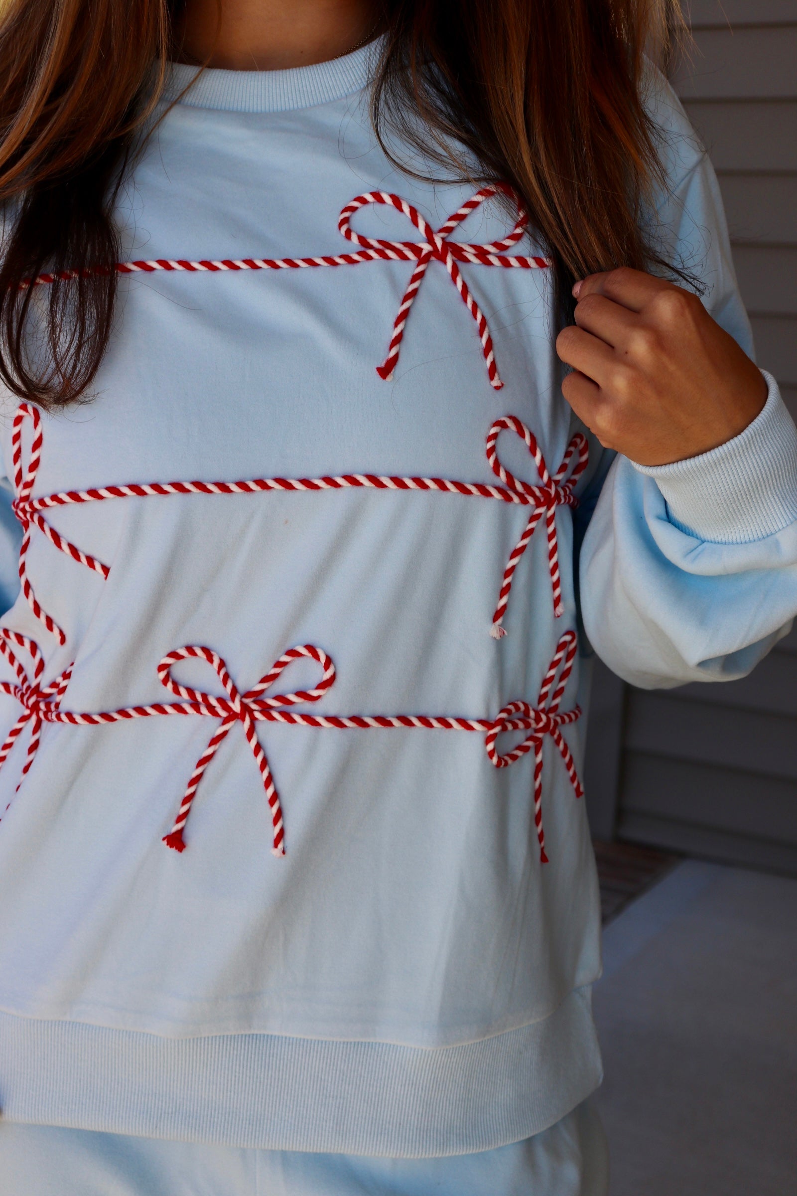 Blue Lounge set with candy cane twist rope designs