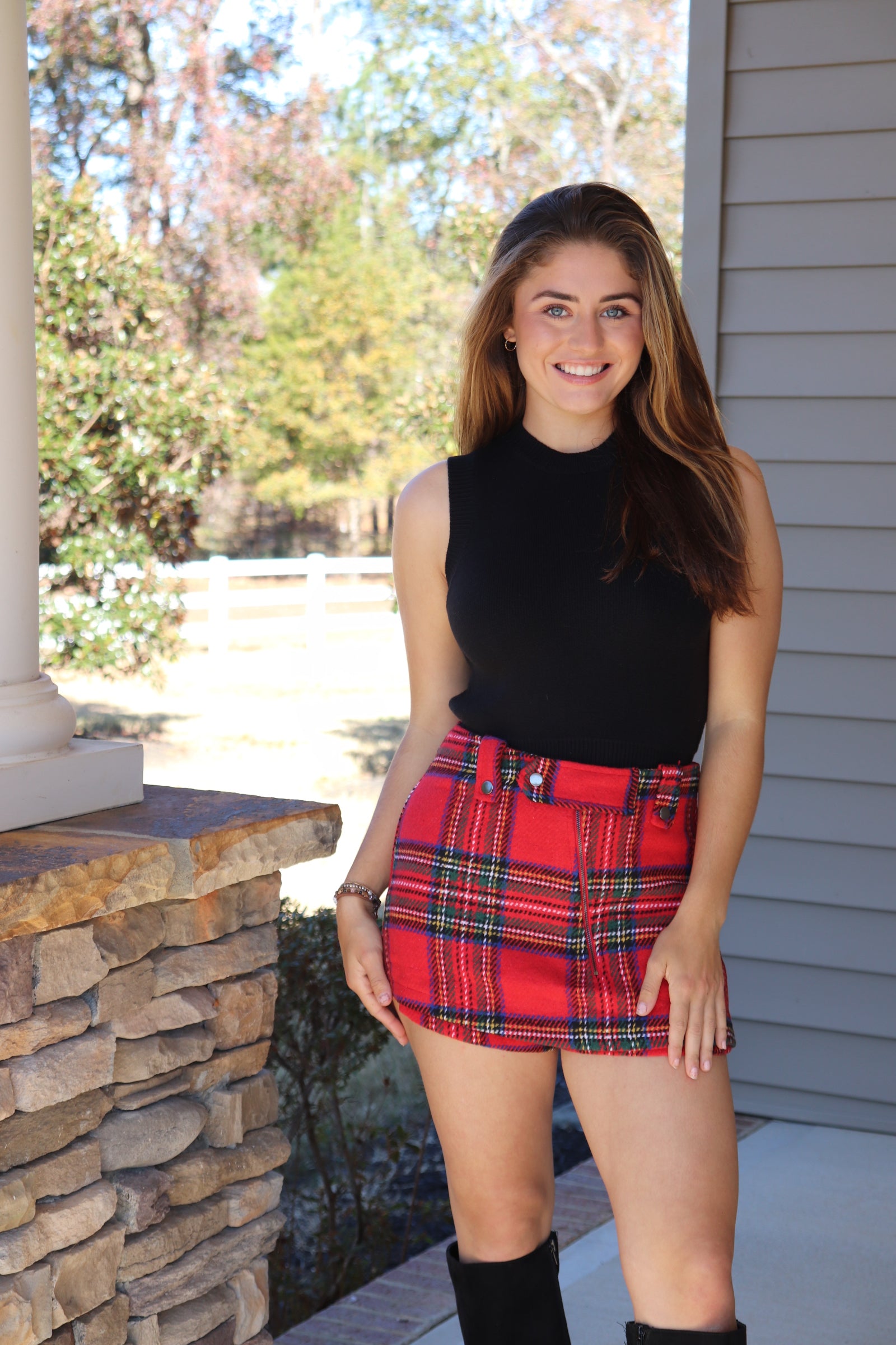 Red Plaid Skort