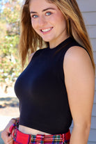 Black Sleeveless Cropped Sweater
